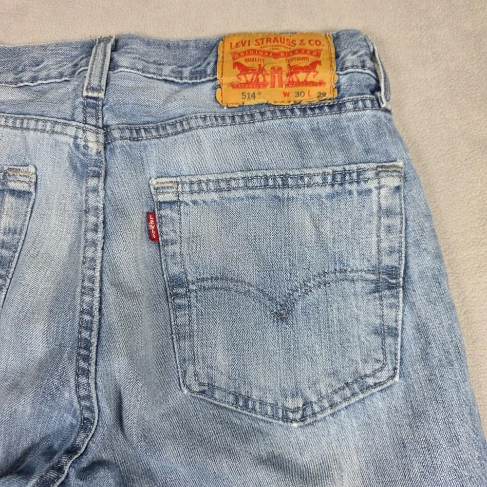 Levi's Jeans Men 30x29 Blue Straight Leg 514 Light Wash